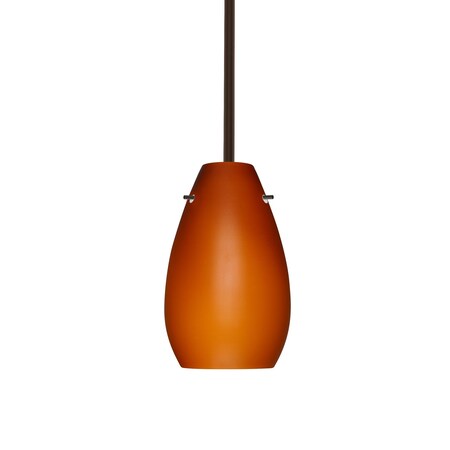Besa Lighting Pera 9 Stem Pendant, Amber Matte, Bronze Finish, 1x100W Incandescent 1TT-412680-BR